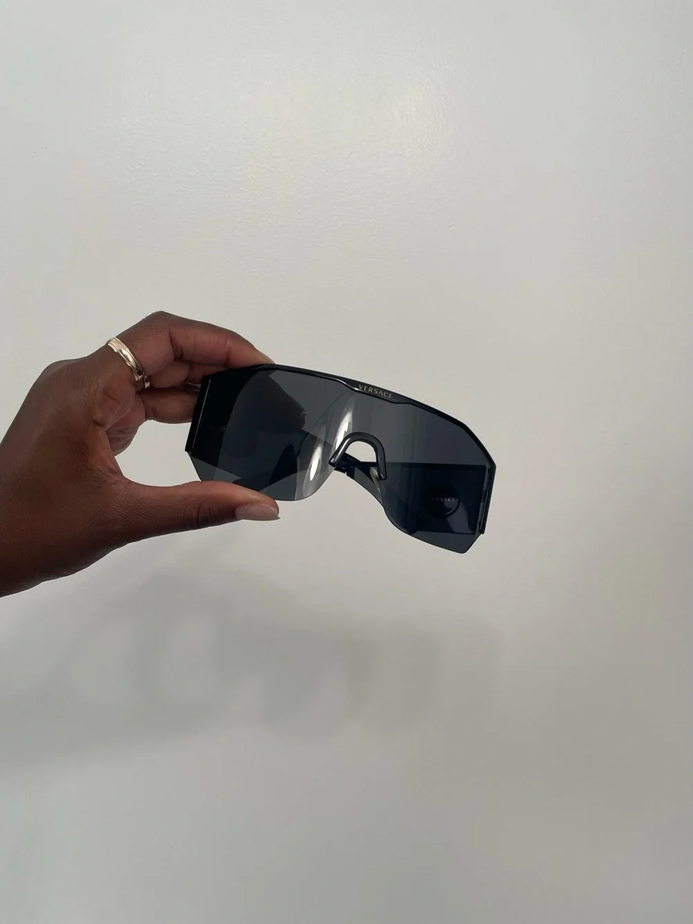 Authentic Versace Black Shield VR Visor with Matching Case